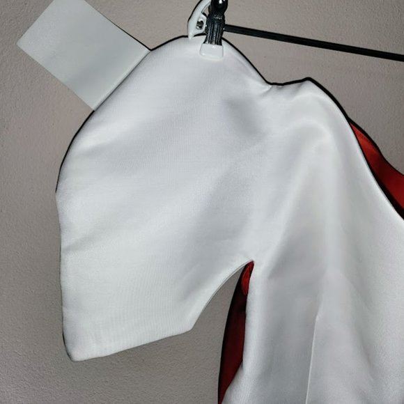 Barbie Look MOSCHINO Valley of the Dolls Red Silk One-Shoulder Paper Doll Dress - Picture 11 of 13